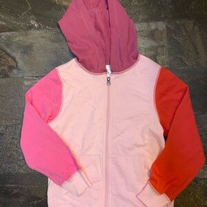 Hanna Andersson Pink and Orange Color-Block Hoodie